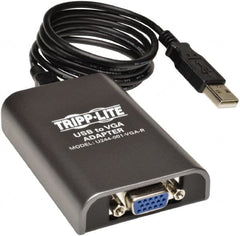 Tripp-Lite - Dual-Monitor Adapter - USB Connector, Black, Use with Cabling and Video Applications - Americas Industrial Supply