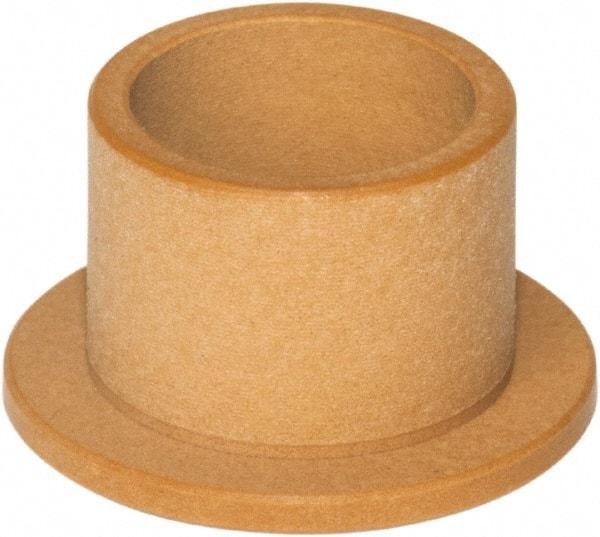 TriStar - 1/2" Inside x 3/4" Outside Diam, Rulon J Flanged Bearing - 1" Flange Outside Diam, 1/8" Flange Thickness, 1/2" OAL - Americas Industrial Supply