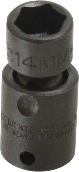 Proto - 3/8" Drive 14mm Standard Universal Impact Socket - 6 Points, 2" OAL - Americas Industrial Supply