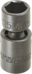 Proto - 3/8" Drive 15mm Standard Universal Impact Socket - 6 Points, 2-3/32" OAL - Americas Industrial Supply
