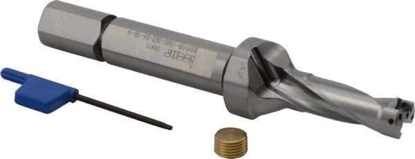 Iscar - 1-1/2" Max Drill Depth, 3xD, 1/2" Diam, Indexable Insert Drill - 2 Inserts, 5/8" Shank Diam, Straight Shank - Americas Industrial Supply