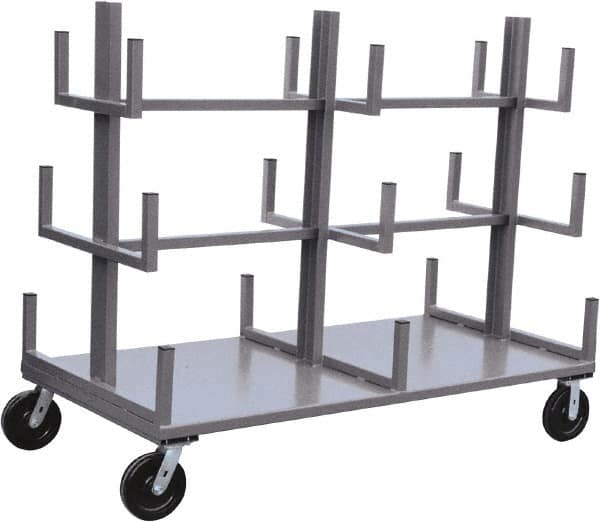 Jamco - 4,000 Lb Capacity Bar & Pipe Truck - Steel Deck, 72" OAW, 11" Platform Height, Phenolic Casters - Americas Industrial Supply