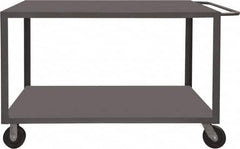 Durham - 4,000 Lb Capacity, 36" Wide x 48" Long x 37-1/2" High Heavy Duty Service Cart - 2 Shelf, Steel, 2 Rigid/2 Swivel Casters - Americas Industrial Supply