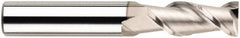 SGS - 3/8", 2-1/2" LOC, 3/8" Shank Diam, 4-1/4" OAL, 2 Flute, Solid Carbide Square End Mill - Single End, Uncoated, Spiral Flute, 45° Helix, Centercutting, Right Hand Cut, Right Hand Flute, Series 44 - Americas Industrial Supply