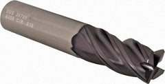 SGS - 5/8", 4 Flute, Single End, Solid Carbide, 0.03" Corner Radius End Mill - 3-1/2" OAL, Right Hand Flute, 1-1/4" LOC, Right Hand Cut - Americas Industrial Supply