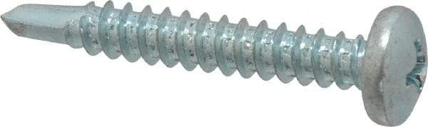 Value Collection - #10, Pan Head, Phillips Drive, 1-1/4" Length Under Head, #3 Point, Self Drilling Screw - Grade 1016-1024 Steel, Zinc-Plated Finish - Americas Industrial Supply