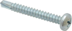 Value Collection - #10, Pan Head, Phillips Drive, 1-1/2" Length Under Head, #2 Point, Self Drilling Screw - Grade 1016-1024 Steel, Zinc-Plated Finish - Americas Industrial Supply