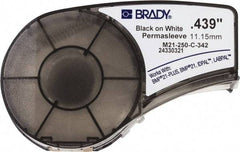 Brady - 0.439" Wide x 84" Long, White Heat Shrinkable Polyolefin Heat Shrink Tubing - For BMP21 Plus Portable Label Printer, IDPAL Handheld Label Maker - Americas Industrial Supply