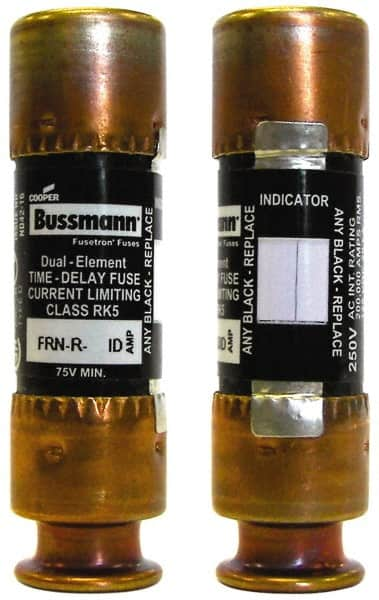 Cooper Bussmann - 125 VDC, 250 VAC, 25 Amp, Time Delay General Purpose Fuse - Fuse Holder Mount, 50.8mm OAL, 20 at DC, 200 (RMS) kA Rating, 14.3mm Diam - Americas Industrial Supply