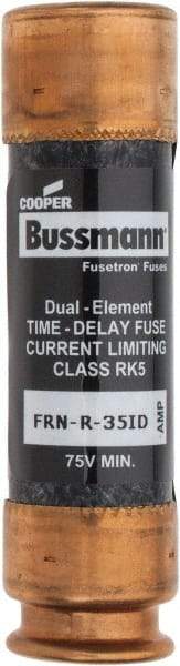 Cooper Bussmann - 125 VDC, 250 VAC, 35 Amp, Time Delay General Purpose Fuse - Fuse Holder Mount, 76.2mm OAL, 20 at DC, 200 (RMS) kA Rating, 20.6mm Diam - Americas Industrial Supply