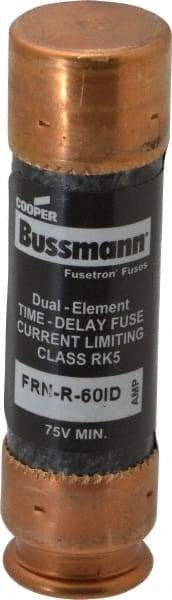Cooper Bussmann - 125 VDC, 250 VAC, 60 Amp, Time Delay General Purpose Fuse - Fuse Holder Mount, 76.2mm OAL, 20 at DC, 200 (RMS) kA Rating, 20.6mm Diam - Americas Industrial Supply