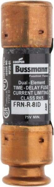 Cooper Bussmann - 125 VDC, 250 VAC, 8 Amp, Time Delay General Purpose Fuse - Fuse Holder Mount, 50.8mm OAL, 20 at DC, 200 (RMS) kA Rating, 14.3mm Diam - Americas Industrial Supply