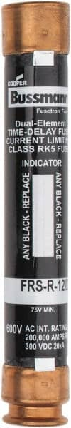 Cooper Bussmann - 300 VDC, 600 VAC, 12 Amp, Time Delay General Purpose Fuse - Fuse Holder Mount, 127mm OAL, 20 at DC, 200 (RMS) kA Rating, 20.6mm Diam - Americas Industrial Supply