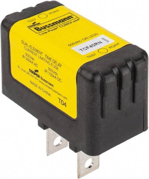 Cooper Bussmann - 300 VDC, 600 VAC, 40 Amp, Time Delay General Purpose Fuse - Plug-in Mount, 54.1mm OAL, 100 at DC, 200 (CSA RMS), 300 (UL RMS) kA Rating - Americas Industrial Supply