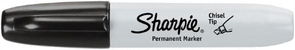 Sharpie - Black Permanent Marker - Chisel Medium Tip, AP Nontoxic Ink - Americas Industrial Supply