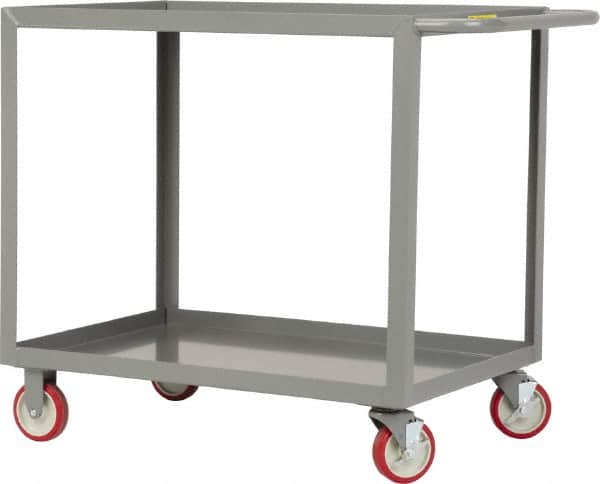 Little Giant - 1,200 Lb Capacity, 18" Wide x 24" Long x 35" High Service Cart - 2 Shelf, Steel, 2 Rigid/2 Swivel Casters - Americas Industrial Supply