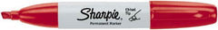 Sharpie - Red Permanent Marker - Chisel Medium Tip, AP Nontoxic Ink - Americas Industrial Supply