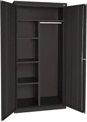 Sandusky Lee - 5 Shelf Combination Storage Cabinet - Steel, 46" Wide x 24" Deep x 72" High, Black - Americas Industrial Supply