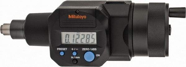 Mitutoyo - 0 to 50.8mm Range, 11mm Spindle Diameter, Flat Spindle Electronic Micrometer Head - 0.00005" Resolution, 0.00015" Accuracy, Data Output - Americas Industrial Supply
