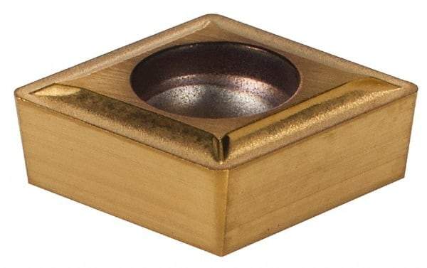 Hertel - CCGT21.51 LF Grade HC210 Carbide Turning Insert - TiN Finish, 80° Diamond, 1/4" Inscr Circle, 3/32" Thick, 1/64" Corner Radius - Americas Industrial Supply