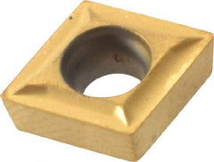 Hertel - CCMT21.50.5 LF Grade HC210 Carbide Turning Insert - TiN Finish, 80° Diamond, 1/4" Inscr Circle, 3/32" Thick, 0.0079" Corner Radius - Americas Industrial Supply