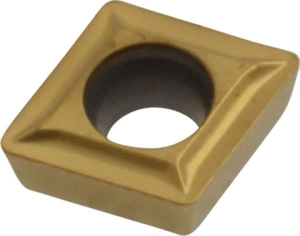 Hertel - CPMT21.51 LF Grade HC210 Carbide Turning Insert - TiN Finish, 80° Diamond, 1/4" Inscr Circle, 3/32" Thick, 1/64" Corner Radius - Americas Industrial Supply