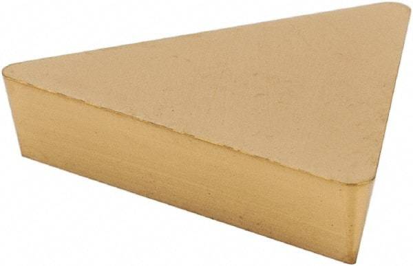 Hertel - TPU322 Grade HC210 Carbide Turning Insert - TiN Finish, 60° Triangle, 3/8" Inscr Circle, 1/8" Thick, 1/32" Corner Radius - Americas Industrial Supply