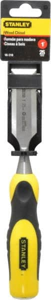 Stanley - 9" OAL x 1" Blade Width Wood Chisel - 1" Tip, Polypropylene Handle - Americas Industrial Supply