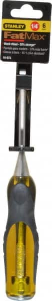 Stanley - 9" OAL x 1/4" Blade Width Wood Chisel - 1/4" Tip, Acetate & Rubber Grip Handle - Americas Industrial Supply