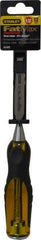 Stanley - 9" OAL x 1/2" Blade Width Wood Chisel - 1/2" Tip, Acetate & Rubber Grip Handle - Americas Industrial Supply