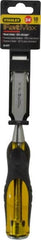 Stanley - 9" OAL x 3/4" Blade Width Wood Chisel - 3/4" Tip, Acetate & Rubber Grip Handle - Americas Industrial Supply