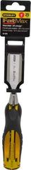 Stanley - 9" OAL x 1" Blade Width Wood Chisel - 1" Tip, Acetate & Rubber Grip Handle - Americas Industrial Supply