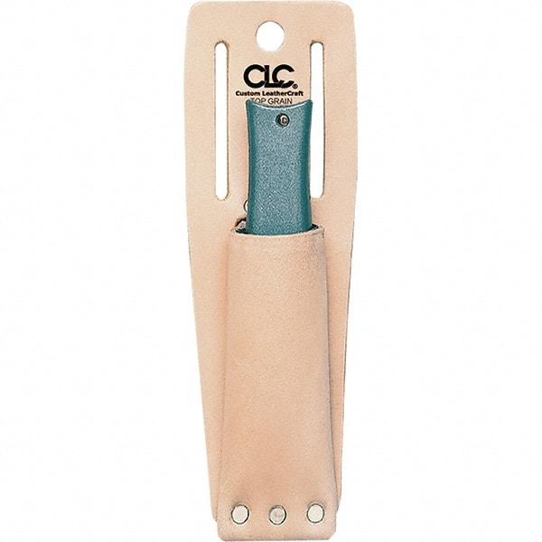 CLC - Knife Holster with 1 Pocket - Leather, Natural (Color), 2" Wide x 6" High x 1-1/4" Deep - Americas Industrial Supply