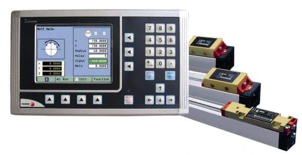 Fagor - 2 Axis, 30" X-Axis Travel, 12" Y-Axis Travel, Milling DRO System - 0.0002", 0.0005", 0.001" Resolution, 10µm Accuracy, LCD Color Display - Americas Industrial Supply