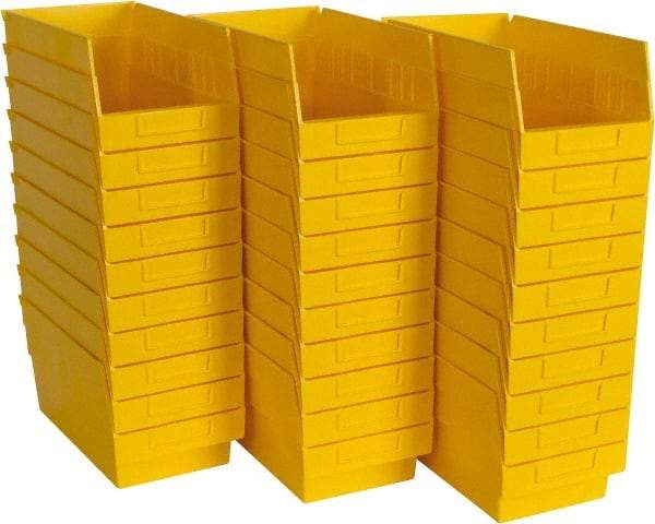 Quantum Storage - 50 Lb. Load Capacity, 11-5/8" Deep, Yellow Polypropylene Hopper Shelf Bin - 6" High x 6-5/8" Wide x 11-5/8" Long - Americas Industrial Supply