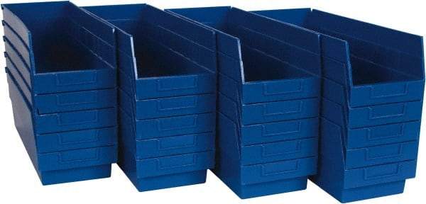 Quantum Storage - 50 Lb. Load Capacity, 17-7/8" Deep, Blue Polypropylene Hopper Shelf Bin - 6" High x 6-5/8" Wide x 17-7/8" Long - Americas Industrial Supply