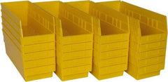 Quantum Storage - 50 Lb. Load Capacity, 17-7/8" Deep, Yellow Polypropylene Hopper Shelf Bin - 6" High x 6-5/8" Wide x 17-7/8" Long - Americas Industrial Supply