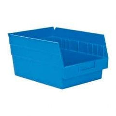Quantum Storage - 50 Lb. Load Capacity, 11-5/8" Deep, Blue Polypropylene Hopper Shelf Bin - 6" High x 8-3/8" Wide x 11-5/8" Long - Americas Industrial Supply