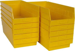 Quantum Storage - 50 Lb. Load Capacity, 17-7/8" Deep, Yellow Polypropylene Hopper Shelf Bin - 6" High x 8-3/8" Wide x 17-7/8" Long - Americas Industrial Supply