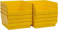 Quantum Storage - 50 Lb. Load Capacity, 11-5/8" Deep, Yellow Polypropylene Hopper Shelf Bin - 6" High x 11-1/8" Wide x 11-5/8" Long - Americas Industrial Supply