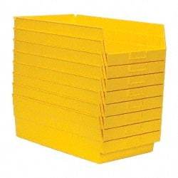 Quantum Storage - 50 Lb. Load Capacity, 17-7/8" Deep, Yellow Polypropylene Hopper Shelf Bin - 6" High x 11-1/8" Wide x 17-7/8" Long - Americas Industrial Supply
