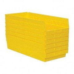 Quantum Storage - 50 Lb. Load Capacity, 23-5/8" Deep, Yellow Polypropylene Hopper Shelf Bin - 6" High x 11-1/8" Wide x 23-5/8" Long - Americas Industrial Supply