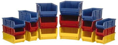 Quantum Storage - 100 Lb. Load Capacity, 35-7/8" Deep, Red Polypropylene Hopper Stacking Bin - 17-1/2" High x 19-7/8" Wide x 35-7/8" Long - Americas Industrial Supply