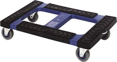 Quantum Storage - 1,000 Lb Capacity Polyethylene Rubber Cap Dolly - 30" Long x 18" Wide x 7" High, 4" Wheels - Americas Industrial Supply