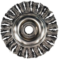 PFERD - 6" OD, 5/8-11 Arbor Hole, Knotted Stainless Steel Wheel Brush - 5/8" Face Width, 1-1/2" Trim Length, 0.023" Filament Diam, 9,000 RPM - Americas Industrial Supply