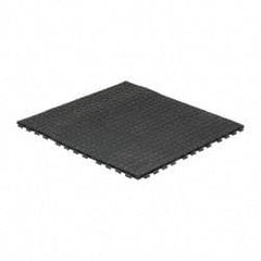 Wearwell - 3' Long x 3' Wide x 5/8" Thick, Anti-Fatigue Modular Matting Tiles - 4 Interlocking Sides, Black, For Dry Areas, Series 502 - Americas Industrial Supply