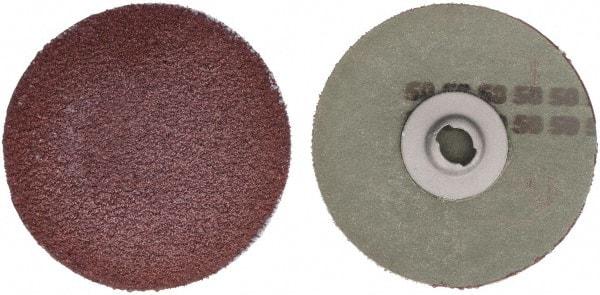 Tru-Maxx - 3" Disc Diam, 50 Grit, Aluminum Oxide Quick Change Disc - Type S Attaching System, Coated, Maroon, Coarse Grade - Americas Industrial Supply