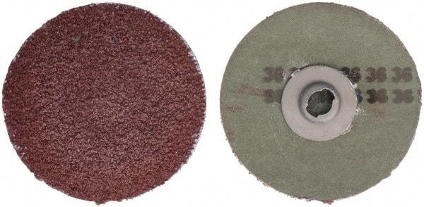 Tru-Maxx - 3" Disc Diam, 36 Grit, Aluminum Oxide Quick Change Disc - Type S Attaching System, Coated, Maroon, Coarse Grade - Americas Industrial Supply