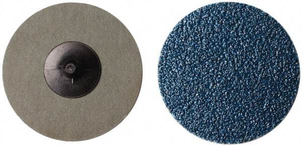 Tru-Maxx - 3" Disc Diam, 50 Grit, Zirconia Alumina Quick Change Disc - Type R Attaching System, Coated, Blue, Coarse Grade - Americas Industrial Supply