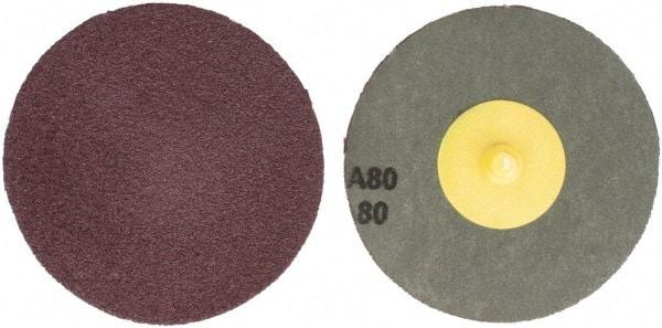 Tru-Maxx - 3" Disc Diam, 80 Grit, Aluminum Oxide Quick Change Disc - Type R Attaching System, Coated, Maroon, Medium Fine Grade - Americas Industrial Supply